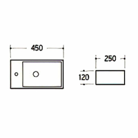 Раковина накладная (45х25) beWash BK4525CT001